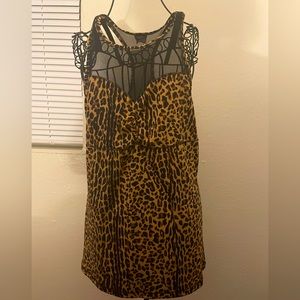 Animal print athletic tank top